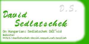 david sedlatschek business card